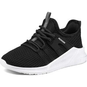 👑Girls Running Athletic Black White Sneaker Lace-up Tennis Comfort Sports Shoes